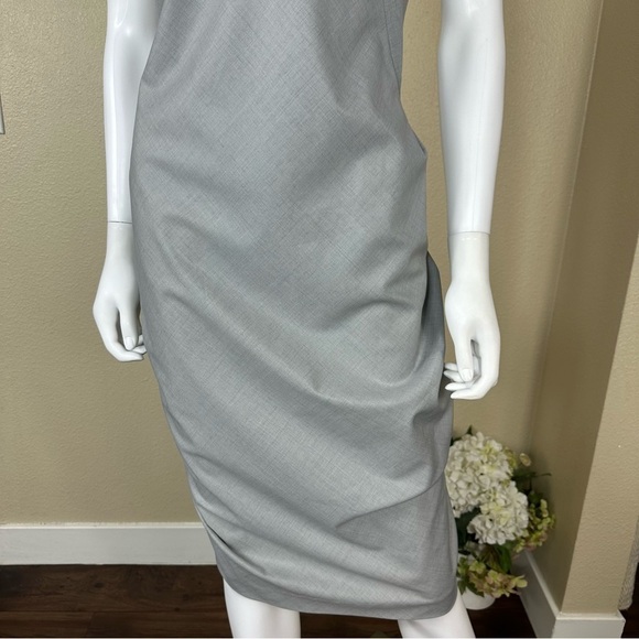 Cynthia Steffe Dress Size 8 Gray Wool Blend Midi Sheath - Picture 3 of 16